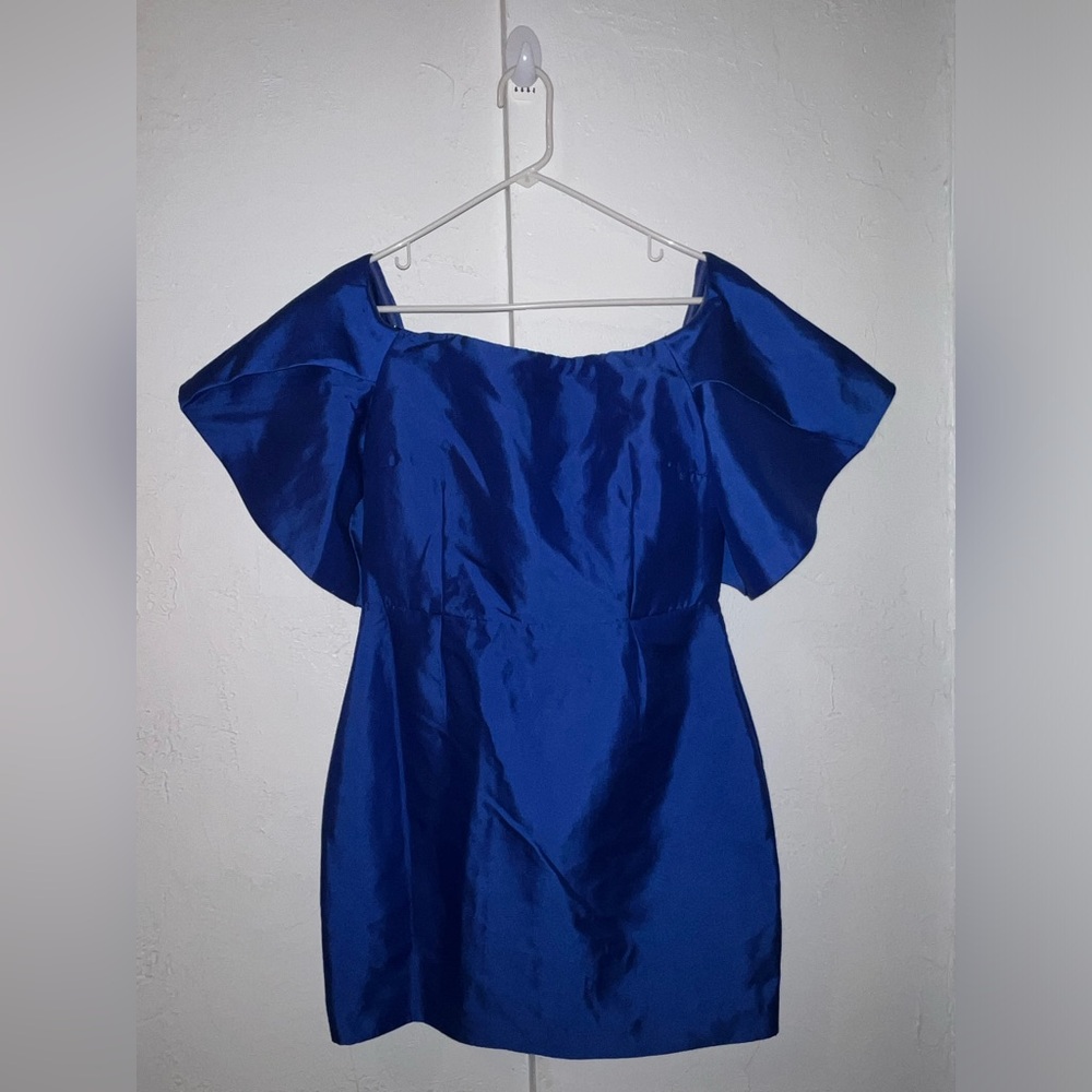 Mustard Seed Royal Blue Off-Shoulder Mini Dress